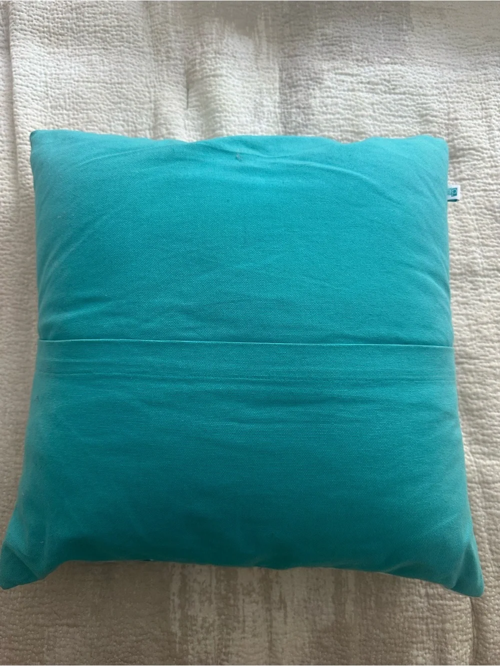 Coastal Seahorse Cotton Throw Pillow - Teal